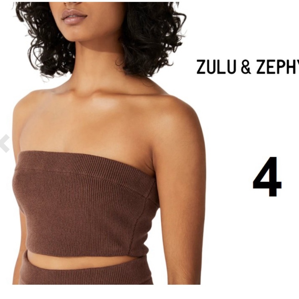 NWT Zulu & Zephyr Ribbed Knit Bandeau